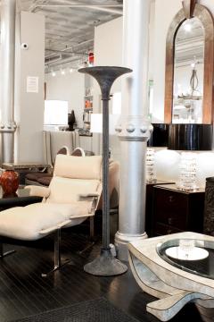 Karl Springer Floor Lamp in Black Scavo Glass by Karl Springer - 205739