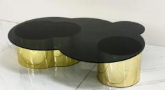 Karl Springer Free Form Biomorphic Brass and Glass Coffee Table 1970s - 3175823