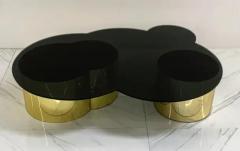 Karl Springer Free Form Biomorphic Brass and Glass Coffee Table 1970s - 3175825