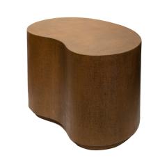 Karl Springer Free Form Coffee End Table in 2 Tone Lacquered Linen 1980s - 2617201