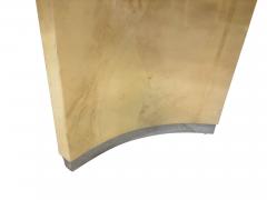 Karl Springer Goatskin Bullnose Dining Table with Chrome 1970 - 4807408