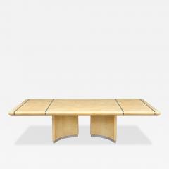 Karl Springer Goatskin Bullnose Dining Table with Chrome 1970 - 4810973