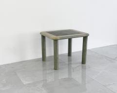 Karl Springer Goatskin and Suede Flip Top Game Table Karl Springer 1970s - 4610339