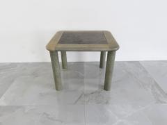 Karl Springer Goatskin and Suede Flip Top Game Table Karl Springer 1970s - 4610340