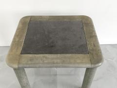 Karl Springer Goatskin and Suede Flip Top Game Table Karl Springer 1970s - 4610341