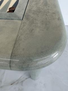 Karl Springer Goatskin and Suede Flip Top Game Table Karl Springer 1970s - 4610346