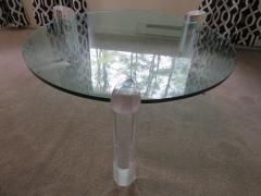 Karl Springer Gorgeous Karl Springer Style Lucite Column Round Coffee Table Mid Century Modern - 1454117