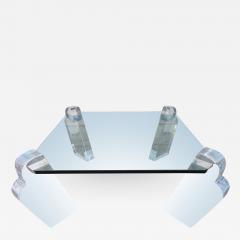 Karl Springer Gorgeous Karl Springer Style Lucite Pillar Coffee Table Mid Century Modern - 1535552