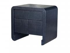 Karl Springer Grasscloth Nightstand Side End Table 1980 - 4133399