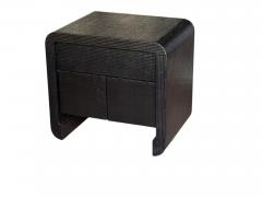 Karl Springer Grasscloth Nightstand Side End Table 1980 - 4133400