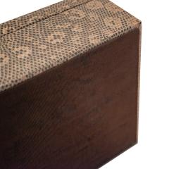 Karl Springer Hinged Box Covered in Reptile Skin with Brass Accents 1970s - 3631077