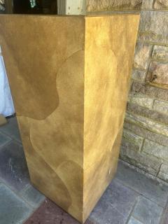 Karl Springer Incredible Tall Karl Springer style Goatskin Chrome Pedestal Mid Century Modern - 4637477