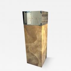 Karl Springer Incredible Tall Karl Springer style Goatskin Chrome Pedestal Mid Century Modern - 4640392