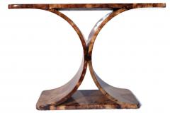 Karl Springer JMF C CONSOLE Two tone Tortoise Goatskin Parchment Freeform inlay - 4579484