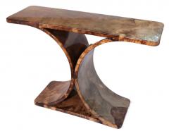 Karl Springer JMF C CONSOLE Two tone Tortoise Goatskin Parchment Freeform inlay - 4603621