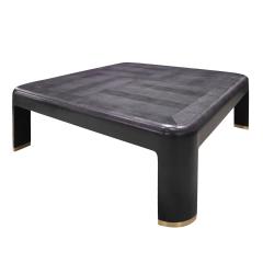 Karl Springer Karl Springer Angular Leg Coffee Table In Embossed Leather 1985 Signed  - 1531244