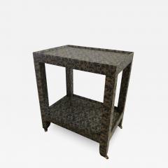 Karl Springer Karl Springer Animal Print Foo Dog Petite Rolling Two Tier Table - 1411274