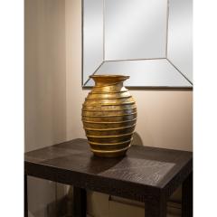 Karl Springer Karl Springer Artisan Hand Blown Glass Vase with Antiqued Gold Leaf 1980s - 3171183