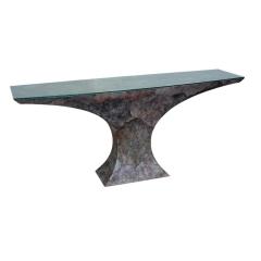 Karl Springer Karl Springer Attr Modern Goatskin Console Table - 4375738
