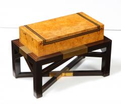 Karl Springer Karl Springer Attributed Burl wood And Macassar Wood Telephone Stand - 2533271