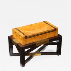 Karl Springer Karl Springer Attributed Burl wood And Macassar Wood Telephone Stand - 2534611