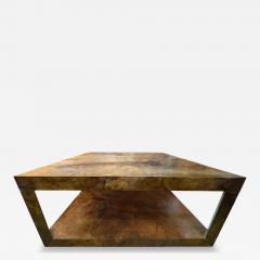Karl Springer Karl Springer Attributed Lacquered Goatskin Cocktail Table - 4817749