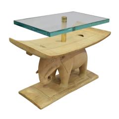 Karl Springer Karl Springer Authentic African Elephant Table with Floating Glass Top 1980s - 1699090