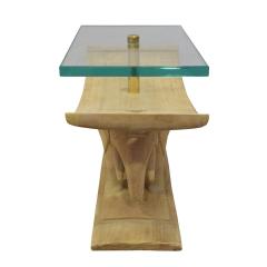 Karl Springer Karl Springer Authentic African Elephant Table with Floating Glass Top 1980s - 1699092