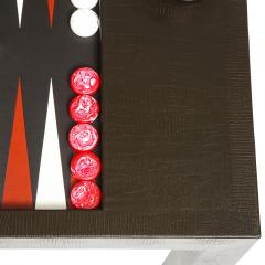 Karl Springer Karl Springer Backgammon Table in Embossed Lizard Leather 1970s - 2170988