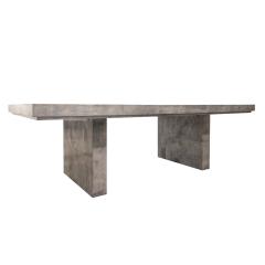 Karl Springer Karl Springer Bauhaus Dining Table in Lacquered Gray Goatskin 1980s - 3545607