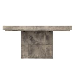 Karl Springer Karl Springer Bauhaus Dining Table in Lacquered Gray Goatskin 1980s - 3545609