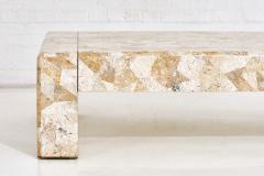 Karl Springer Karl Springer Brass and Tessellated Travertine Coffee Table 1970 - 1793114