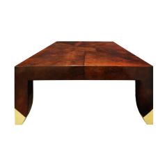 Karl Springer Karl Springer Bristol Coffee Table In Lacquered Goatskin ca 1990 Signed  - 1280173