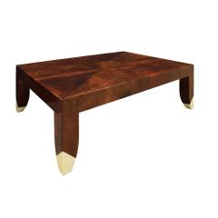 Karl Springer Karl Springer Bristol Coffee Table In Lacquered Goatskin ca 1990 Signed  - 1280177