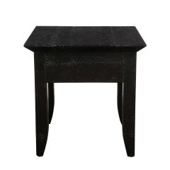 Karl Springer Karl Springer Bristol Side Table in Black Cobra 1980s Signed  - 2512091
