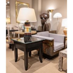 Karl Springer Karl Springer Bristol Side Table in Black Cobra 1980s Signed  - 2512093