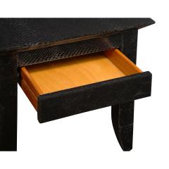 Karl Springer Karl Springer Bristol Side Table in Black Cobra 1980s Signed  - 2512094