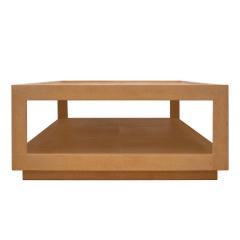 Karl Springer Karl Springer Chic Coffee Table in Embossed Lizard Leather 1993 Signed Dated  - 4207391