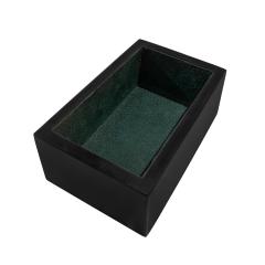 Karl Springer Karl Springer Chic Lidded Box with Green Shagreen Lacquer Top 1980s Signed  - 4299734