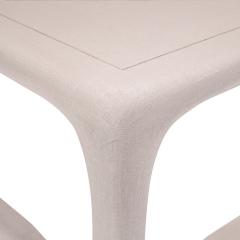 Karl Springer Karl Springer Chinese Cube Style Coffee Table in Beige Lacquered Linen 1980s - 4218664