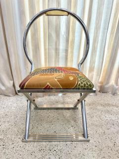 Karl Springer Karl Springer Chinese Curved Back Chair USA c 1980s - 4641602
