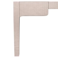 Karl Springer Karl Springer Chinese Parson Style Desk in Scored Leather 1980s - 4427696