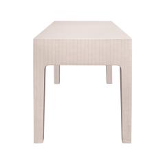 Karl Springer Karl Springer Chinese Parson Style Desk in Scored Leather 1980s - 4427700