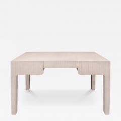 Karl Springer Karl Springer Chinese Parson Style Desk in Scored Leather 1980s - 4428024