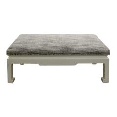 Karl Springer Karl Springer Chinese Style Bench in Gray Lacquered Linen 1970s - 638685