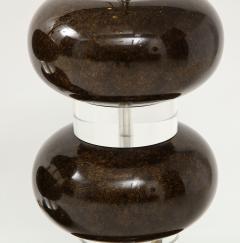 Karl Springer Karl Springer Clear and Marbleized Brown Bubble Lamps - 1779398