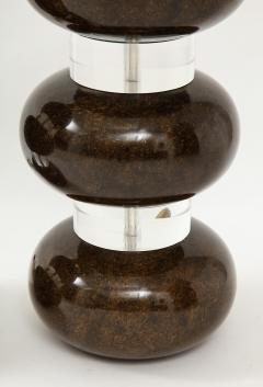 Karl Springer Karl Springer Clear and Marbleized Brown Bubble Lamps - 1779399