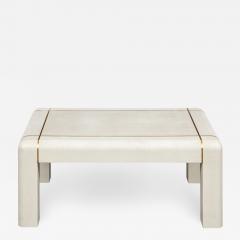 Karl Springer Karl Springer Coffee Table in Embossed Lizard Leather 1986 signed and dated  - 2068853