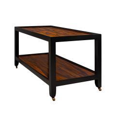 Karl Springer Karl Springer Coffee Table in Figured Zebrawood and Black Lacquer 1980s - 4221000