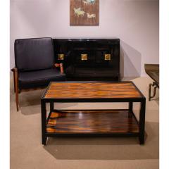 Karl Springer Karl Springer Coffee Table in Figured Zebrawood and Black Lacquer 1980s - 4221002